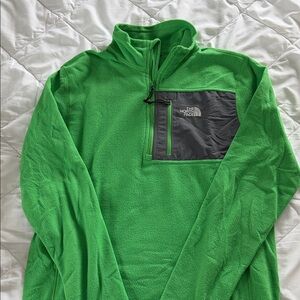 The North Face Vibrant Green Fleece with Gray Pocket